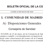 Madrid establece pautas y recomendaciones para la fase 1